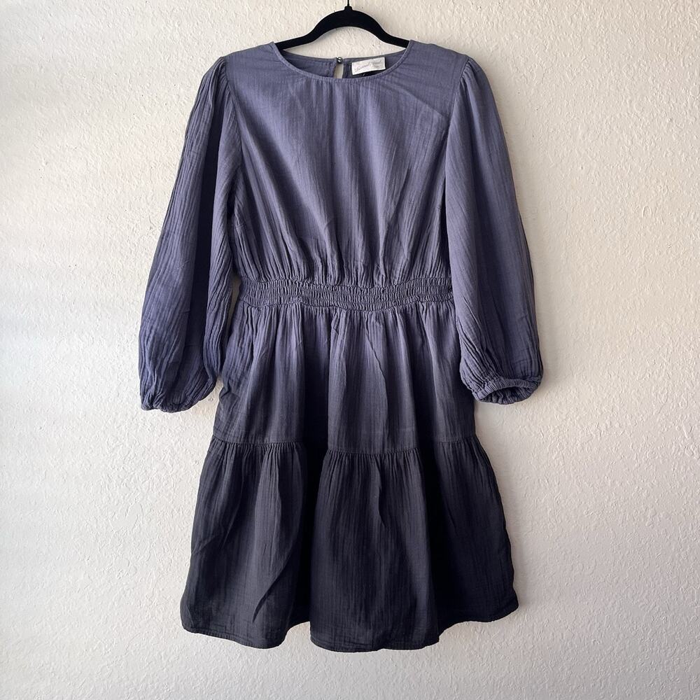 Universal Thread Women Midi‎ Puff Long Sleeve Cotton Boho Ombre Dress Size M